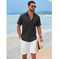 thumbnail image 4 of COOFANDY Men's Short Sleeve Casual Button Down Shirts Summer Beach Wedding Textured Linen Shirt for Men, 4 of 7