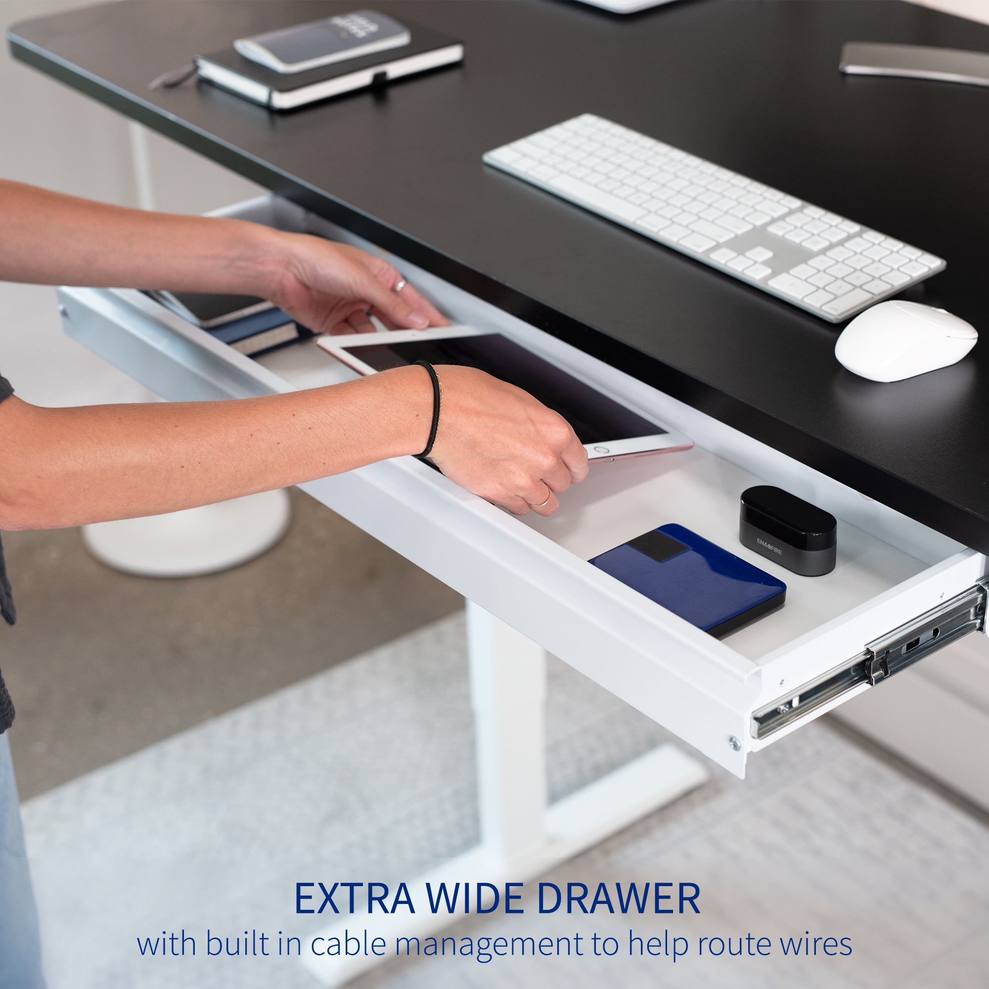 VIVO White Extra Large 33 inch Under Desk Pull Out Storage Drawer for Desk