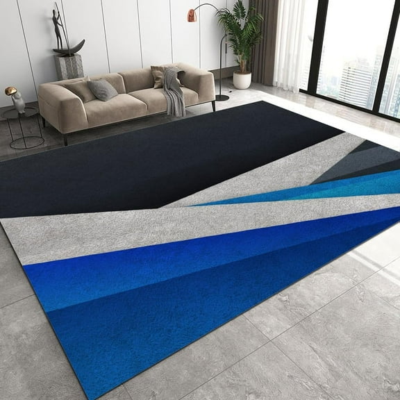 Modern Color Block Art Design Area Rug, Modern Light Luxury Simple Style Living Room Rug, Soft Low Pile Washable Non-Slip Bedroom Carpet for Dining Room Kitchen Office 2x3ft