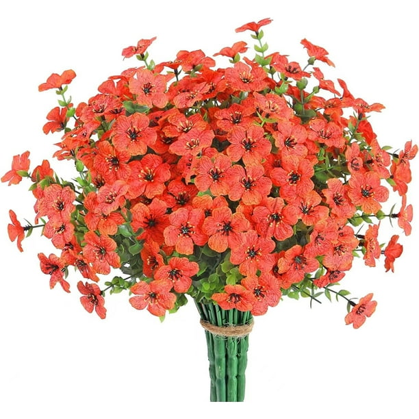 DYTTDO Room Decor 8 Bundles Artificial Outdoor Flowers Fake Flowers