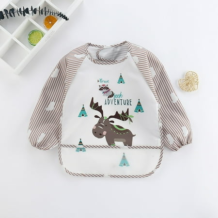 

sunhillsgrace baby bibs & burp cloths toddler long sleeve baby bibs waterproof sleeved bib soft cartoon for girls boys