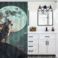 thumbnail image 6 of Wolves in The Moonlight Shower Curtain Cloth Fabric Bathroom Decor with Hooks, 6 of 8