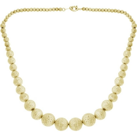 Diamond-Cut Graduated Ball Gold-Plated Necklace, 18