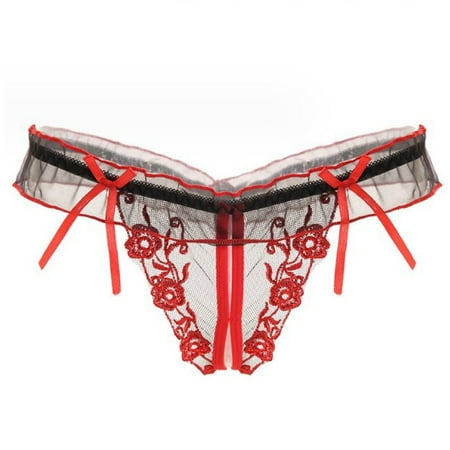Xiaoxatg Sexy Panties for Women Women s Sexy And Casual Solid Color Sexy Lace Thong Bowknot Panties For All Seasons Boy Shorts Panties