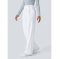 thumbnail image 4 of Womens Dress Pants Wide Leg Pull on Stretchy Work Pants Women Business Casual Trousers with Pockets White S, 4 of 9
