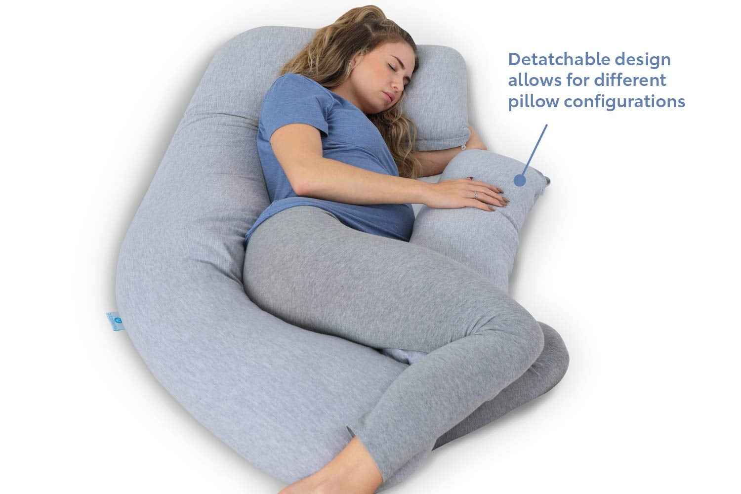 Pharmedoc Cuscino Integrale per Gravidanza con Federa in Jersey Maternity Support Pillow Cushion & Pillow for Pregnant Women C Shaped A Forma Full Body Pregnancy Pillow with Jersey Cover 