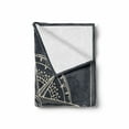 thumbnail image 2 of Nautical Soft Flannel Fleece Throw Blanket, Demonstration of a Compass Design with Windrose and Sun Moon Print, Cozy Plush for Indoor and Outdoor Use, 60" x 80", Dark Blue Grey Eggshell, by Ambesonne, 2 of 6