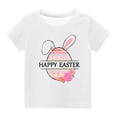 thumbnail image 2 of TIMIFIS T-Shirt de Pâques pour Tout-Petits Garçons Filles T-Shirts Graphiques Été Mignon Imprimé Oreilles de Lapin Ufs Col Rond Manches Courtes, 3 Ans, 2 of 4