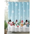 thumbnail image 2 of Christmas Snowman Shower Curtain Set, Waterproof Shower Curtains for Bathroom, Teal Blue Xmas Tree Winter Snowflakes Washable Fabric Cloth Bath Curtain for Bathtub Decoration with Hooks 48x72 Inches, 2 of 6