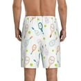 thumbnail image 4 of Lsque Cute Tennis Rackets Mens Sleep Pajama Shorts,Short Pajama Pants, Cotton Ultra-Soft Knit-Large, 4 of 9