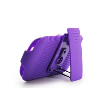 Blackberry Curve Belt Clip - Purple Back Cover Case with Purple Belt Clip for Blackberry Curve 9350 9360 9370