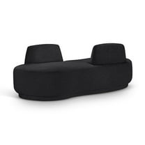 Meridian Furniture Argyle Black Chenille Fabric Chaise/Loveseat