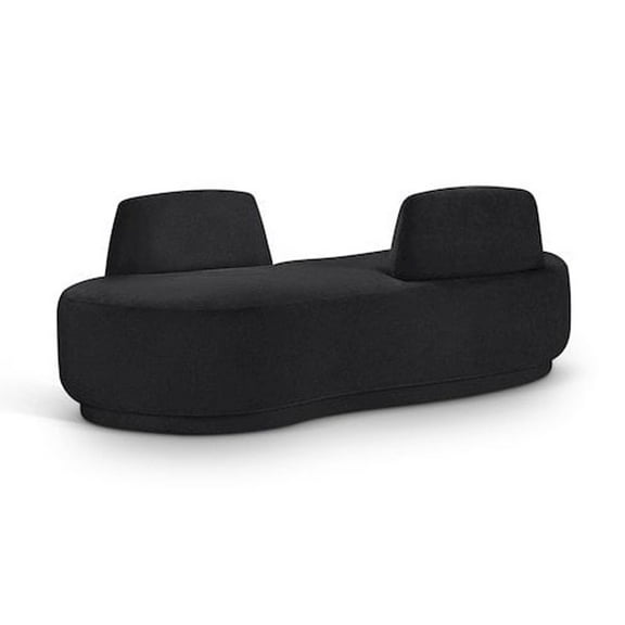 Meridian Furniture Argyle Black Chenille Fabric Chaise/Loveseat