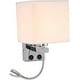 thumbnail image 4 of Lámpara de pared para cabecera, luz de lectura LED Lámpara de pared moderna de cromo pulido con foco de cuello de cisne ajustable Interruptores dobles con cargador de puerto USB E27 (una luz 2 PC), 4 of 4