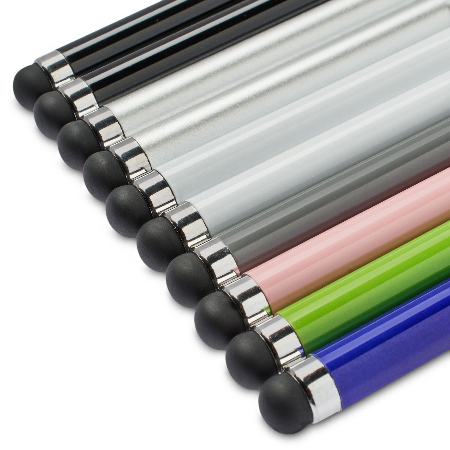 Lot de 10 stylos-stylet à pointe en caoutchouc antirayure de onn. Modèle ergonomique Compatible avec la plupart des tablettes et phones