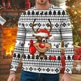thumbnail image 1 of WILLBEST et Chandails en Molleton Hommes Automne et Hiver Tendance Décontractée Chandail Imprimé de Noël Col Rond Chandail à Capuchon, 1 of 3