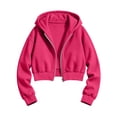 thumbnail image 2 of ShomPort Zip Up Hoodies for Girl Cropped Sweatshirts Fall Trendy Outfits Fleece Kids Little Girls Clothes 5-15 Years, 2 of 5