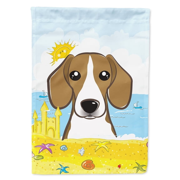 Beagle Summer Beach Garden Flag
