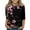 Black, variant on Xyxonk 3/4 Sleeve Shirts for Teens Girls Crew Neck Casual Tops Trendy Floral Print Shirt 2025 Fall Cute Clothes 14-15 Years