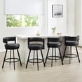 thumbnail image 6 of Zesthouse 26.6″ Swivel Bar Stools Set of 2, Faux Leather Upholstered Counter Stools with Barrel Back and Metal Legs, Modern Counter Height Barstools for Kitchen Island, Dark Gray, 6 of 12