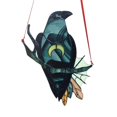 thumbnail image 1 of Adorno de bruja Cuervo misterioso, atrapamoscas manchado, pájaro negro con collar de Luna, colgante de pared para ventana, decoración de jardín y patio, 1 of 5