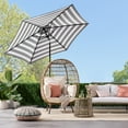 thumbnail image 2 of Best Choice Products 10ft Outdoor Steel Market Patio Umbrella w/ Crank, Tilt Push Button, 6 Ribs - Striped Black, 2 of 7