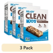 (3 pack) Ready Clean Kids Protein Bar, Chocolate Chip, 6 Count