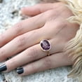 thumbnail image 2 of Color Changing Alexandrite Engagement Ring Delicate Crystal Gold Ring Stackable 925 Silver Jewelry Birthstone Promise Ring Birthday Gift, 2 of 6