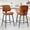 Brown, variant on GrandNoor White Modern Counter Height Bar Stools Set of 3 with Natural Rattan Cane and Solid Wood Backs, 24 Inch Upholstery with Metal Chrome Legs Mid Century Bar Chairs