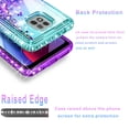 thumbnail image 4 of Motorola Moto G Power 2021 Case, Liquid Floating Glitter Quicksand Bling with Spot Diamond Cover - Teal/Purple, 4 of 6