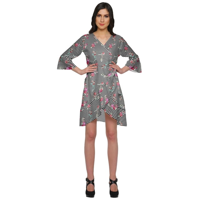 Moomaya Bathrobes For Women Wrap Printed Ruffle Style Bride Getting Ready Dress