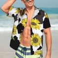 thumbnail image 5 of Lsque Sunflowers Country pattern Hawaiian Shirt for Men, Unisex Summer Beach Casual Short Sleeve Button Down Shirts-XX-Large, 5 of 9