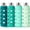 4-Pack 18oz Green, variant on Glass Juice Bottles with Lids and Silicone Sleeves 18 oz, 4-Pack Reusable Clear Glass Water Bottles with Stainless Steel Airtight Cap for Juicing, Refrigerator, BPA Free Leak-Proof Drinking Jar