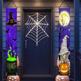 thumbnail image 5 of 2 pieces, 2D Flat Halloween atmosphere porch hanging logo decoration banner, mummy ghost and witch hat pattern Halloween couplets, holiday home hanging flag, suitable for front door, courtyard, porch, 5 of 5