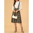 thumbnail image 5 of MODA NOVA Junior's Retro Plaid Tartan A-Line Suspender Midi Skirt, 5 of 5