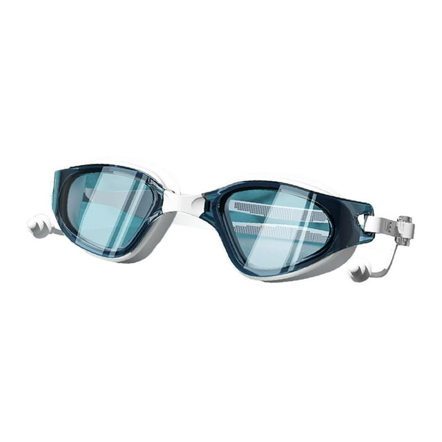 relayinert Swim Goggles Waterproof Adjustable Strap Earbud Soft Padding For Eye Comfort Makes Swimming Enjoyable And Fun PP blue 20x5cm