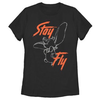 Women's Dumbo Sitting Cutely Graphic Tee White Small - Walmart.com