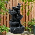 thumbnail image 5 of Trendix Outdoor Water Fountain with LED Light, 27"H Cascading Rock Water Fountain 5-Tiers, Garden Waterfall Decor for Patio, Backyard, Porch and Home Art Decor, 5 of 10