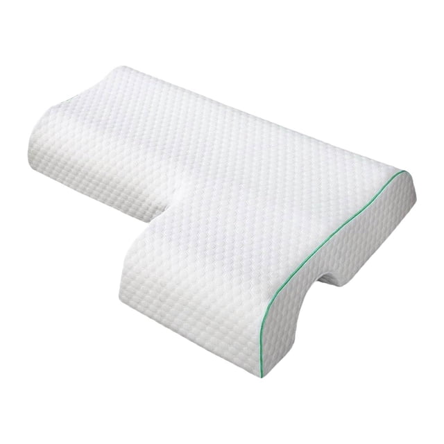 Almohada de fusión de parejas, almohada de brazo, almohada liviana, arqueada, para dormir con sisa, almohada de espuma de memoria para boda, regalo Green bordes a la izquierda