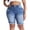 Royal Blue-968, variant on Gocolloa Women's Plus Size High Waisted Stretchy Jean Shorts 10" Inseam Raw Hem Denim Bermuda Shorts Royal Blue 24W