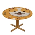 thumbnail image 3 of JEUXUS  Round Fitted Table Clothes Cute Dog Cat Tablecloth Cover with Elastic Edge Animal Table Protecter Covers Home Decor Accessaries, Fits Round Table Diameter, 3 of 7