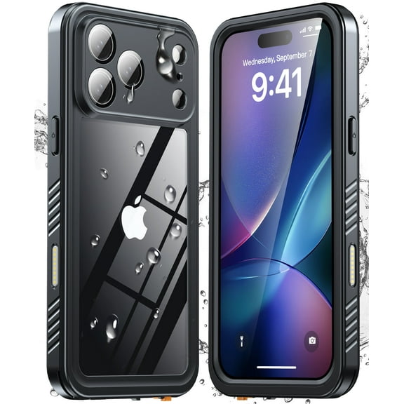 ANTSHARE for iPhone 17 Pro Max Case, Waterproof Built-in Screen Protector, [Full Body Shockproof] [Dustproof] [IP68 Underwater] Phone Case for iPhone 17 Pro Max- Black