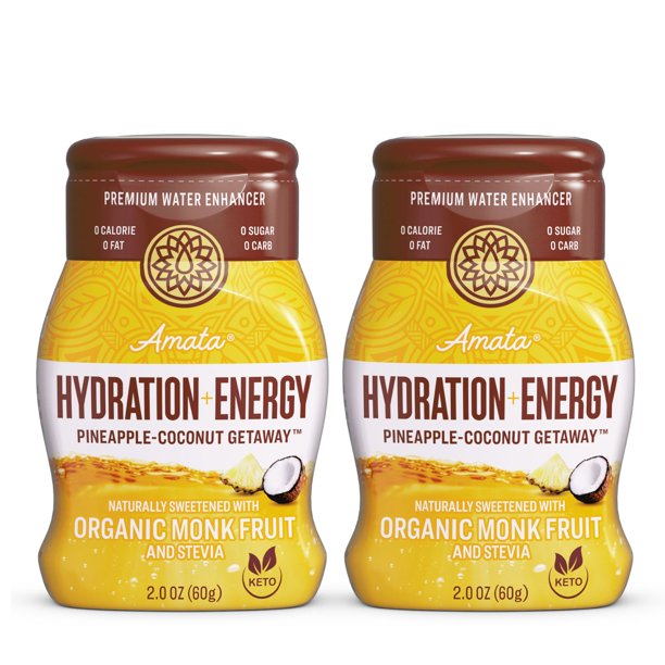 Amata Sugar Free Water Enhancer Sweetened with Organic Monk Fruit & Stevia Natural Pineapple