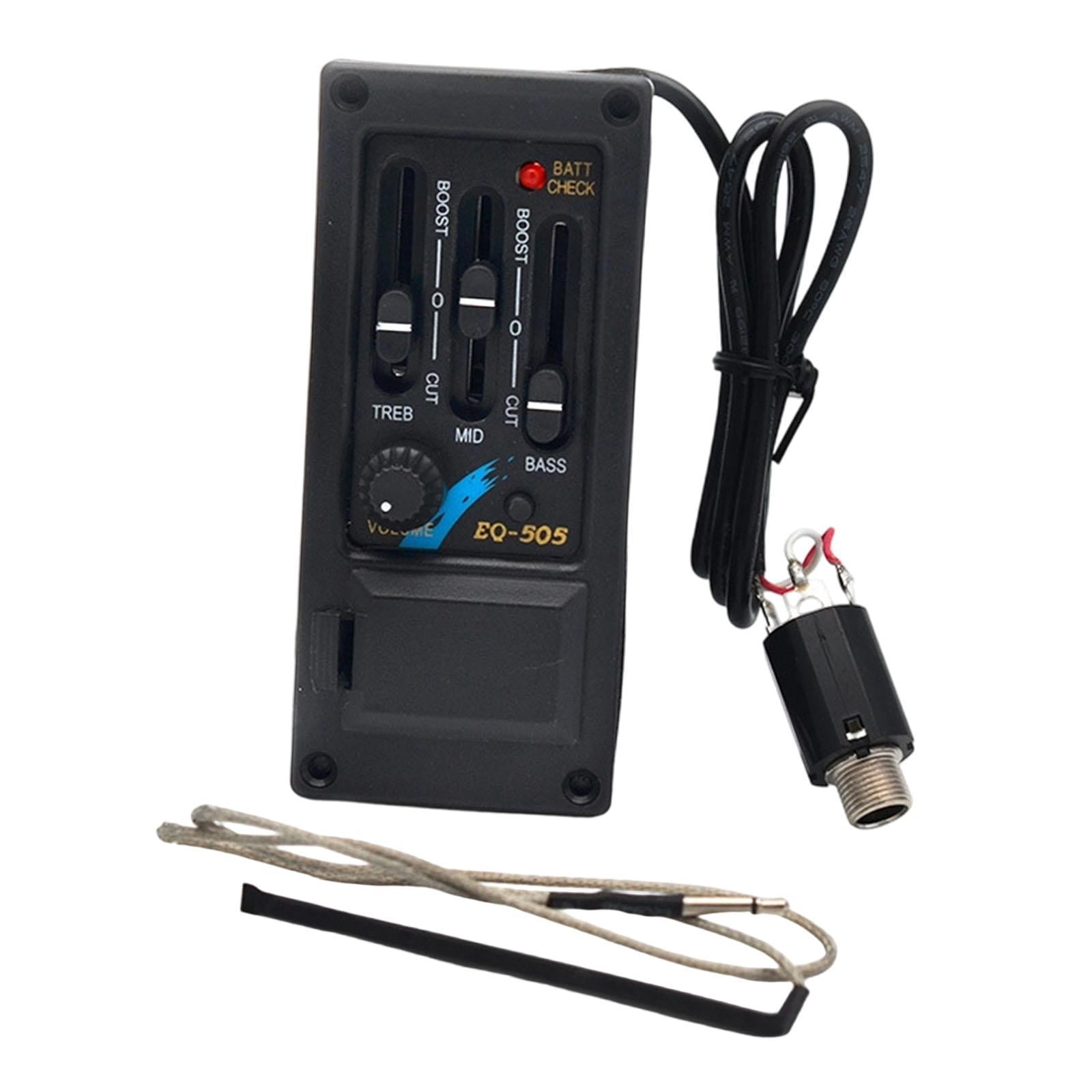 Guitar Pickup Piezo Preamp Amplifier 3 Band EQ Tuner for Left Hand Acoustic Guitarists Studio Use