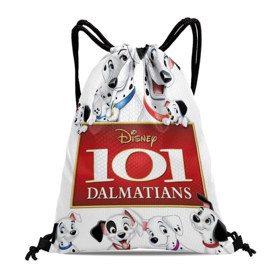 Drawstring Backpack for 101 Dalmatians Sackpack Adults Women Men Party Favor Bags Sports for Swimming Gym Travel Hiking Camping Tote Bag 11.8 × 15.7 in