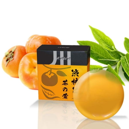KAWA Anti-Aging Odor Soap with Japanese Persimmon & Green Tea Extract | Removes Nonenal, Body Odor Due to Hormonal Imbalance | 100g (3.5oz) Made in