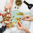 thumbnail image 4 of Fall Cutting Board, Autumn Themed Pattern Chestnut Oak Maple Leaves and Berries Corner Design Elements, Tempered Glass Cutting and Serving Board, Wine Bottle Shape, Multicolor, by Ambesonne, 4 of 5