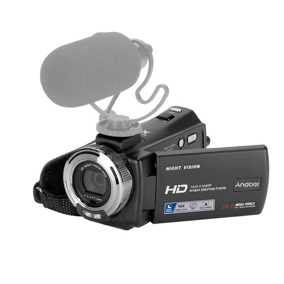 V12 1080p Full Hd Cámala DV Digital Para El Hogar Videocámara Portátil 3000 Millones de Píxeles Efectivos zoom Digital 16x Funció de Toma Nocturna DeteccioNe