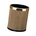 thumbnail image 2 of Cesta de desechos basura puede decorativo moderno elegante y elegante recipiente de basura de lavabo para la oficina de cocina del baño del hotel 10 litros de oro redondo, 2 of 8