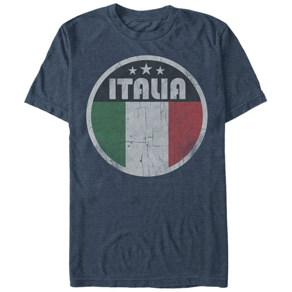 Men's Lost Gods Italy Flag Circle  Graphic Tee Navy Blue Heather Medium